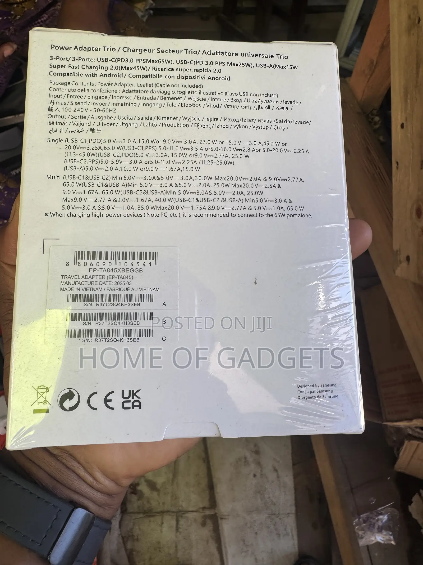 Original Samsung Trio 65w PD Charger With Smart IC