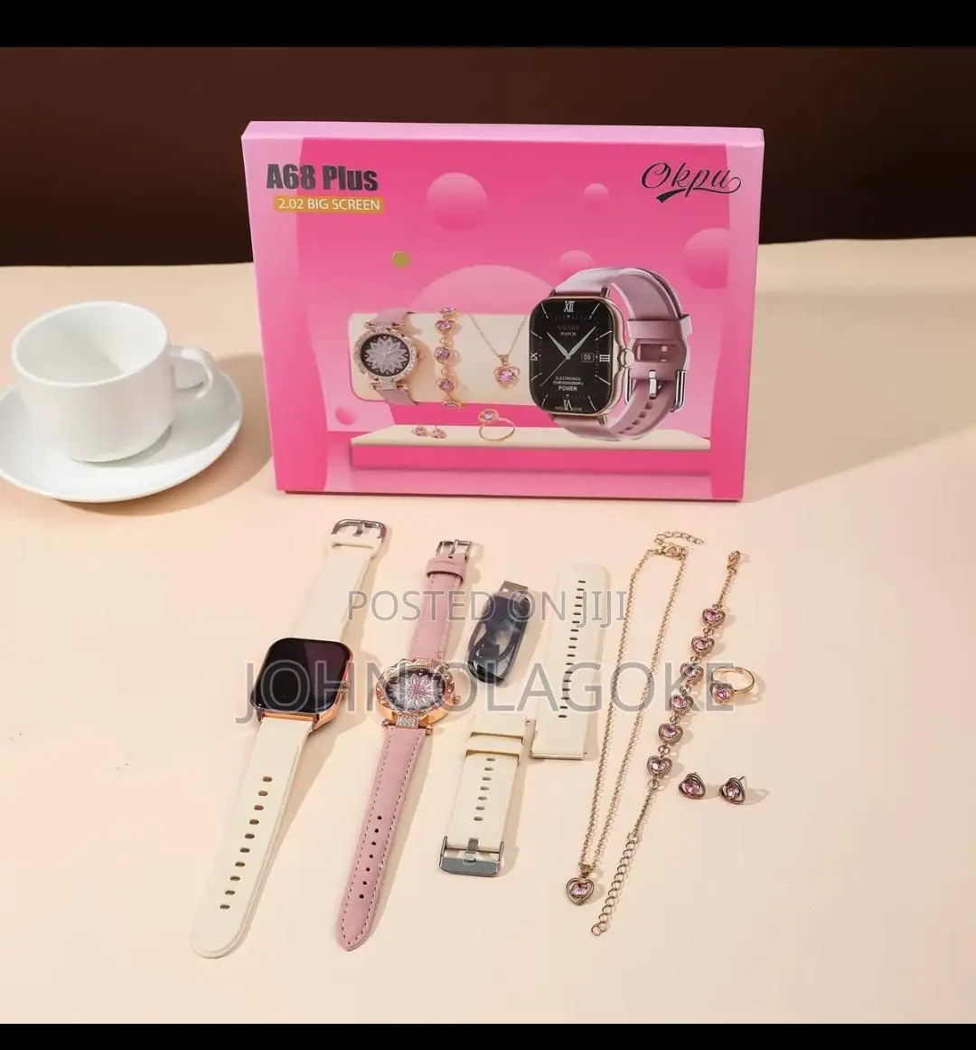 A68 Plus SMART WATCH Necklace, Earrings, Bracelet, Ring