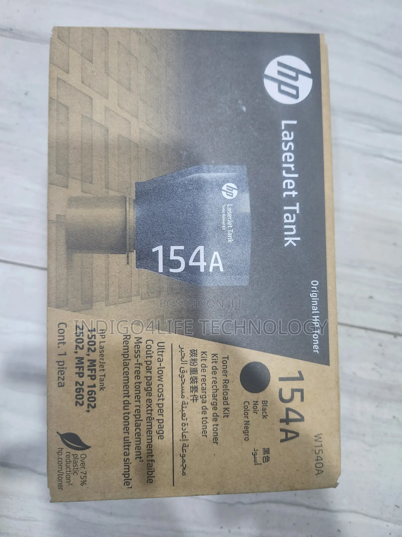 HP 154a Black Laserjet Toner Tank Reload Kit [W1540a]