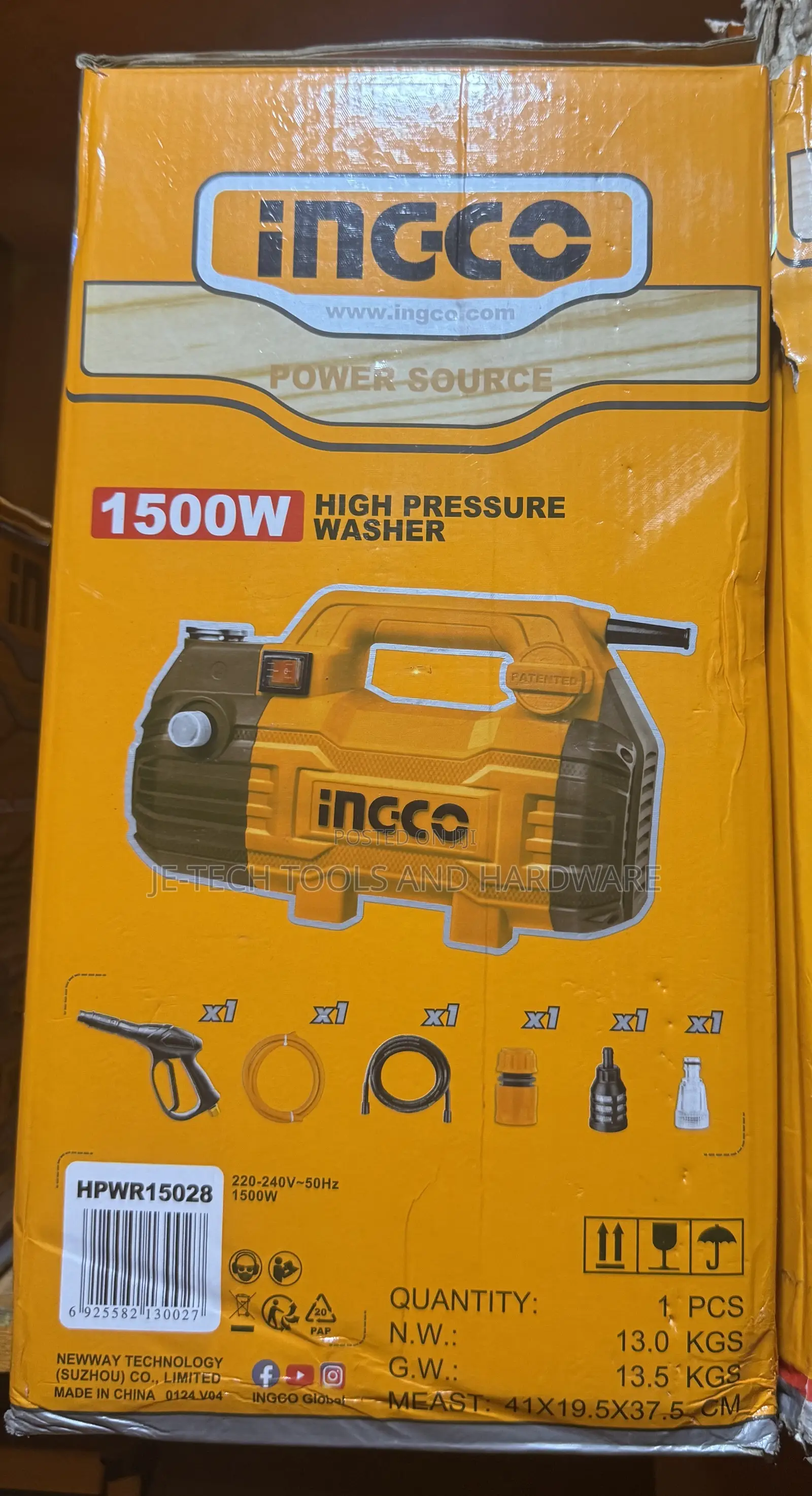 INGCO 1500W High Pressure Washer (HPWR15028)