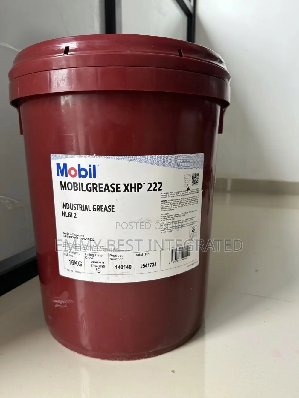 16kg Red Pail of Mobilgrease XHP 222