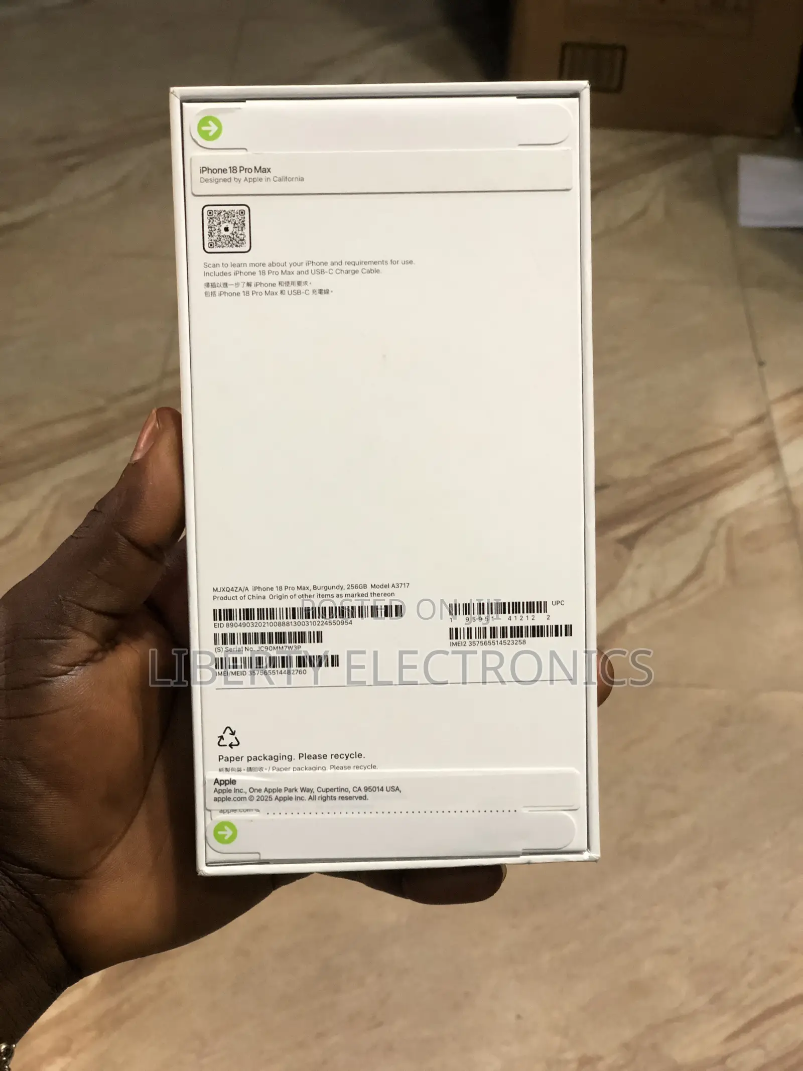 New Apple iPhone 18 Pro Max 256 GB Red