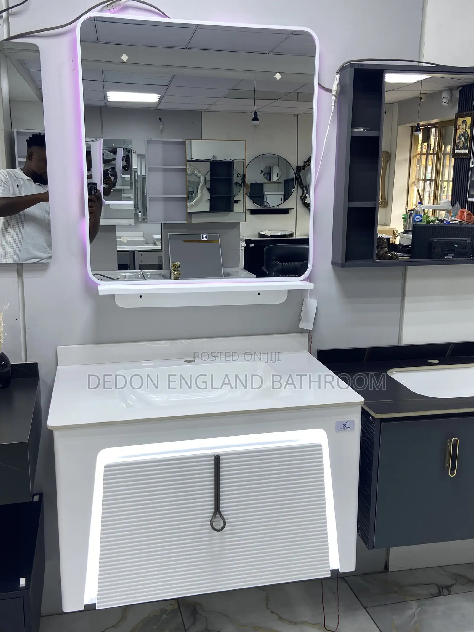 Luxury 80CM Cabinet Basin/ Wash Hand Basin With LED Mirror