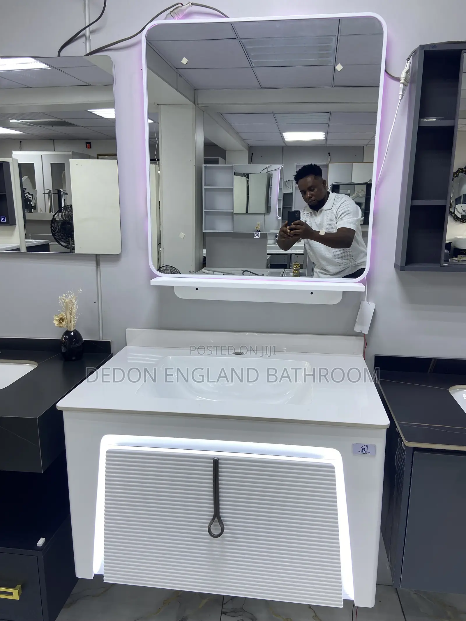 Luxury 80CM Cabinet Basin/ Wash Hand Basin With LED Mirror