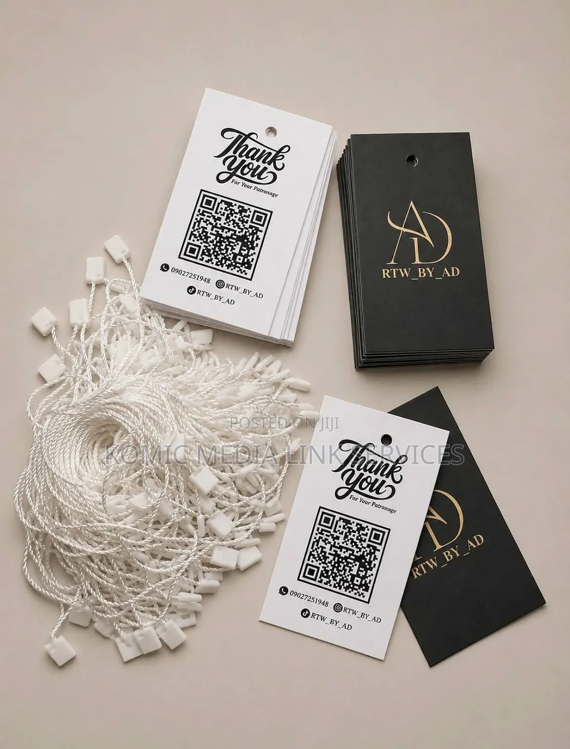 Custom Paper Tags "Thank You" Brand Labels | Hang Tags With Strings