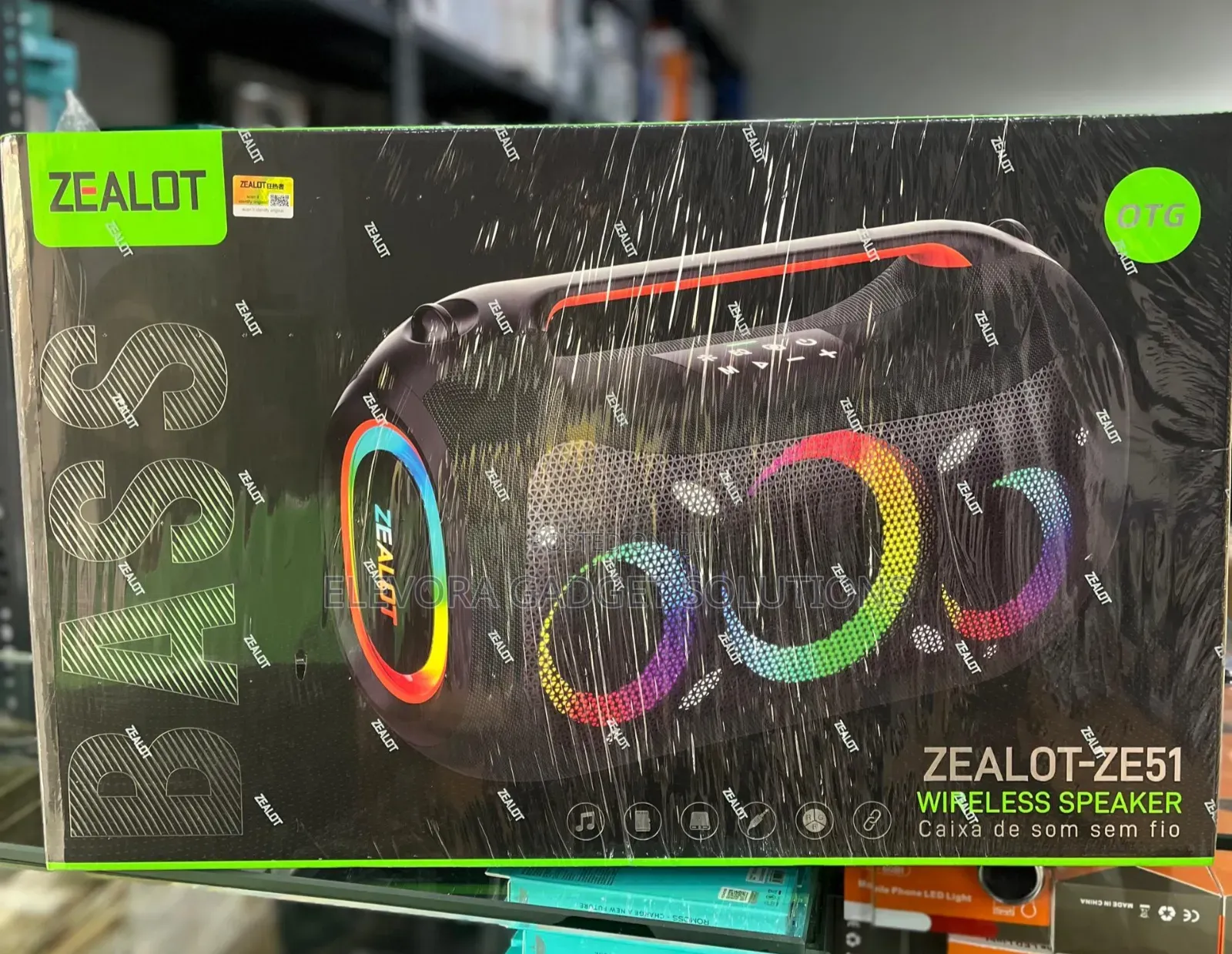 ZEALOT ZE51 Wireless Speaker - 3 Speaker Super Bass + RGB Lights + OTG