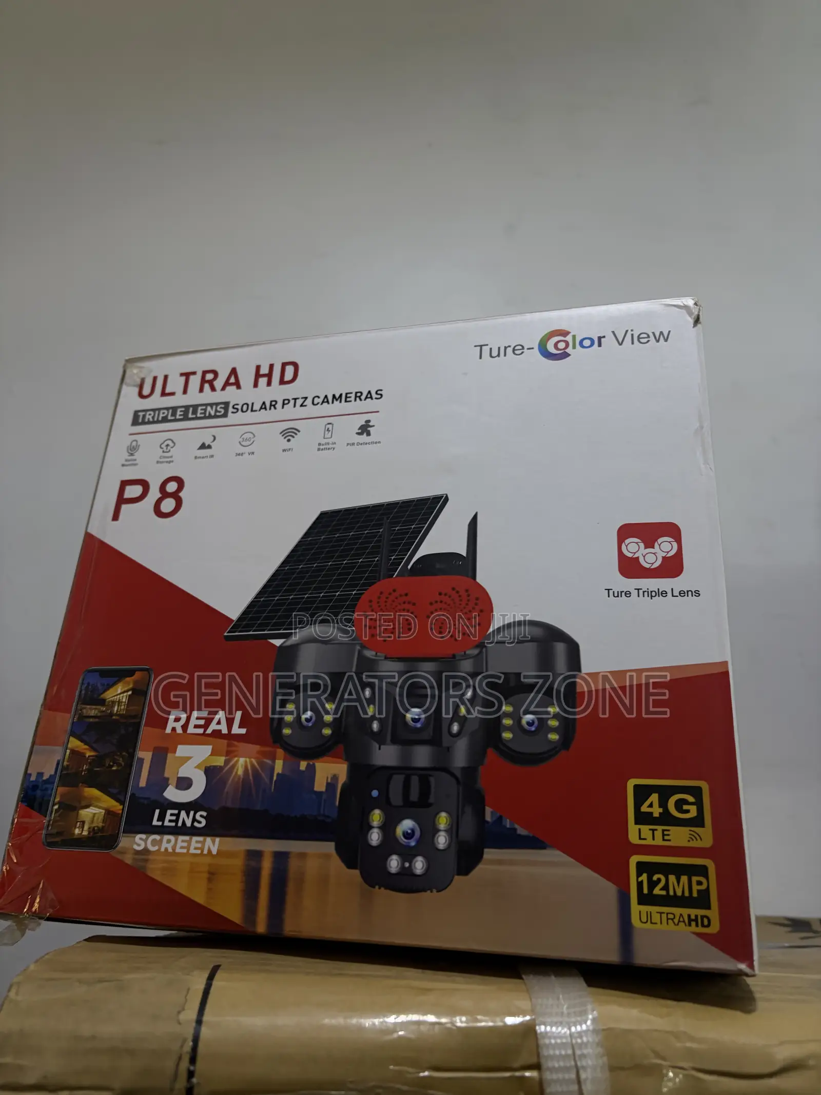 PTZ High Definition Triple Lens Solar Security Camera