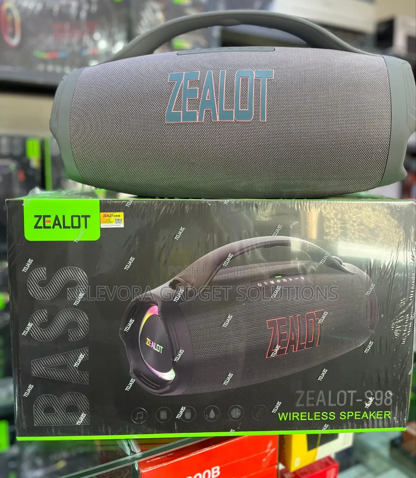 ZEALOT S98 Bass Wireless Speaker - RGB Light, Super Bass With Handle