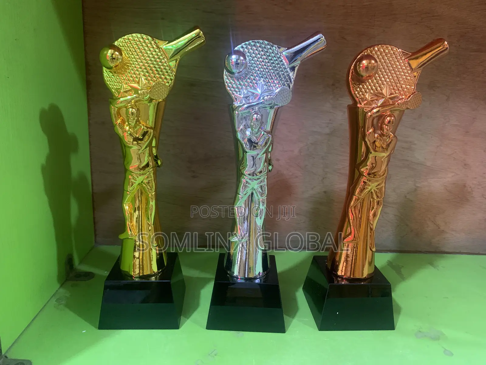Table Tennis Trophies- Gold, Silver Bronze