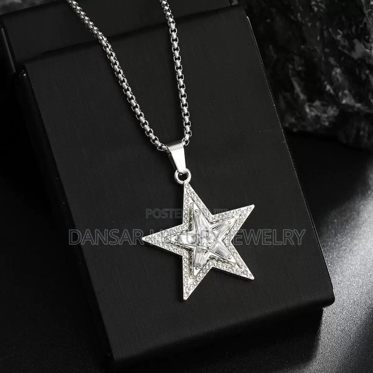 Rotating Star Diamond Pendant and Chain Necklace