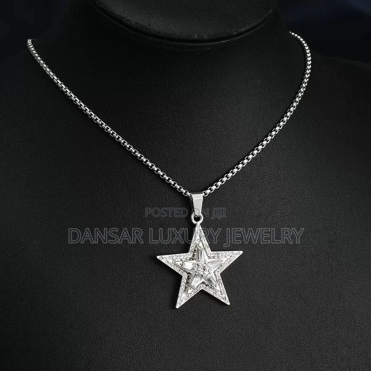 Rotating Star Diamond Pendant and Chain Necklace