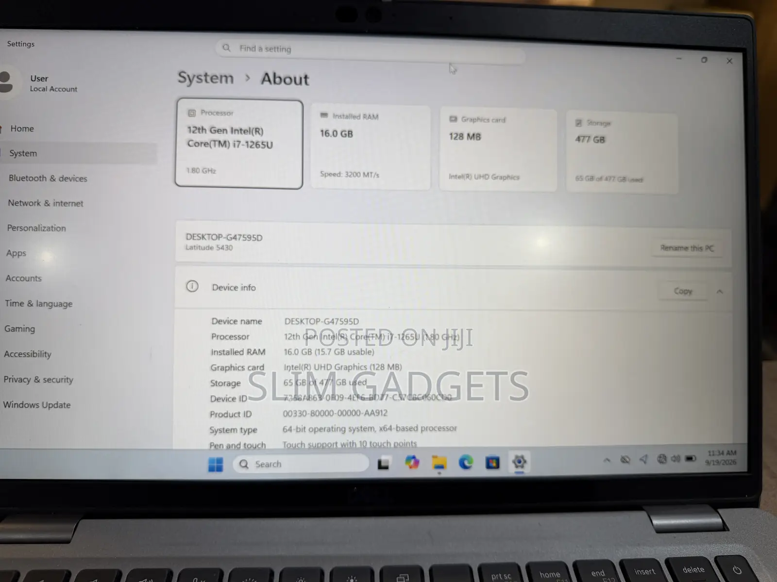 Laptop Dell Latitude 5430 16GB Intel Core i7 SSD 512GB