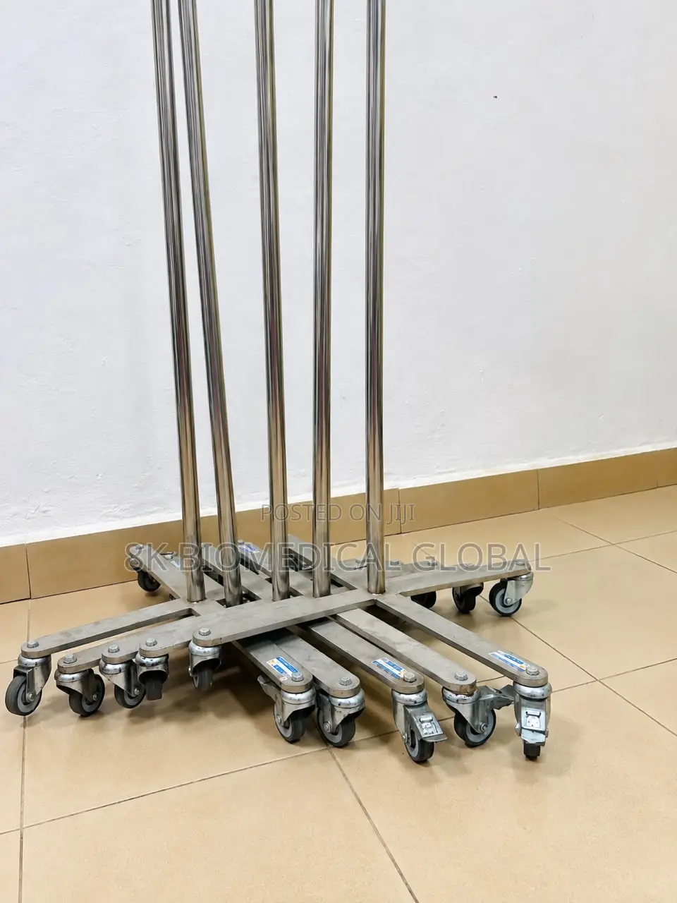 4-Arm Stainless Steel IV Drip Stand / Infusion Stand