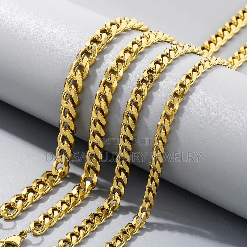Gold Six-Sided Luxury Chain Bracelet Set