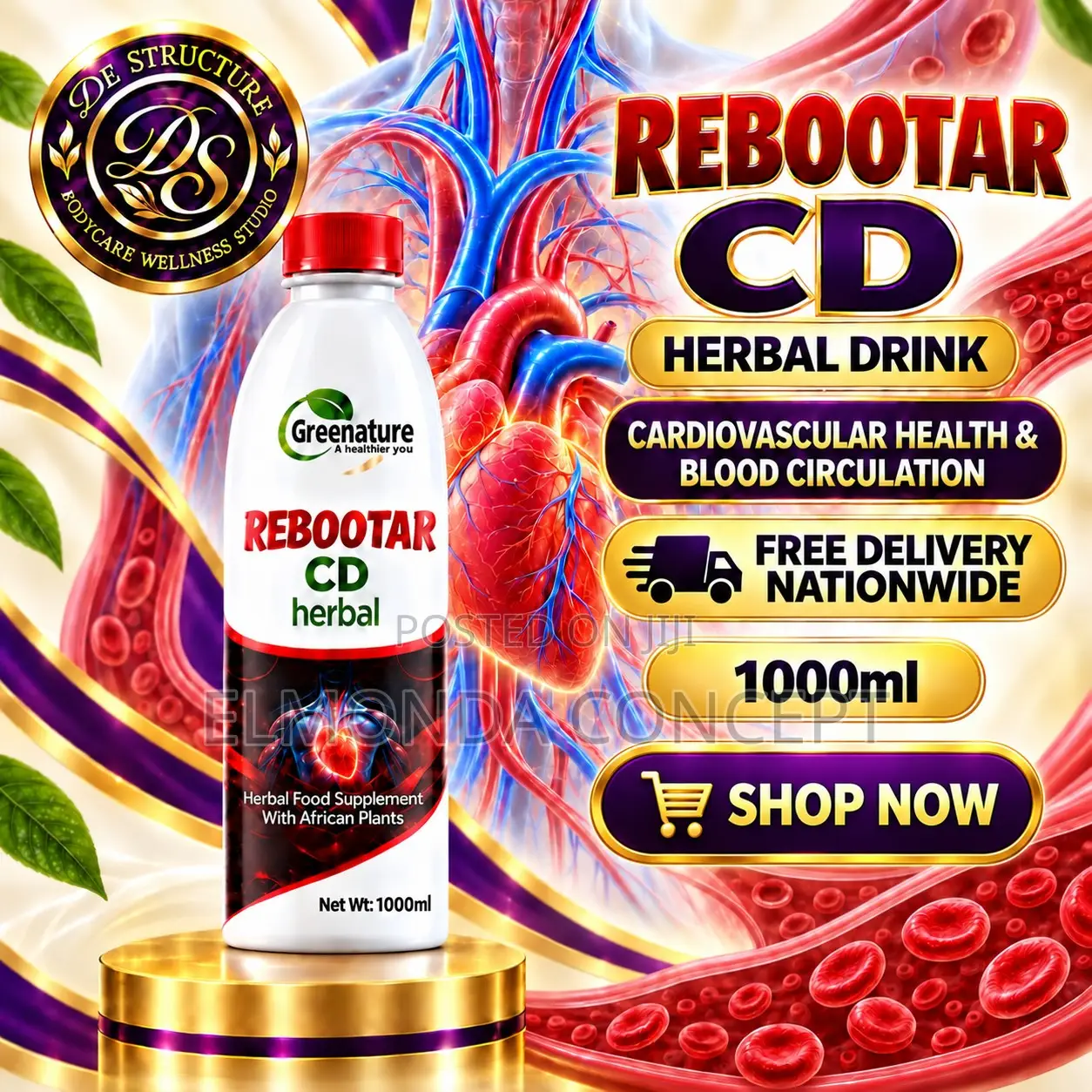 Rebootar CD Herbal 1000ml – Heart Health Blood Circulation Support
