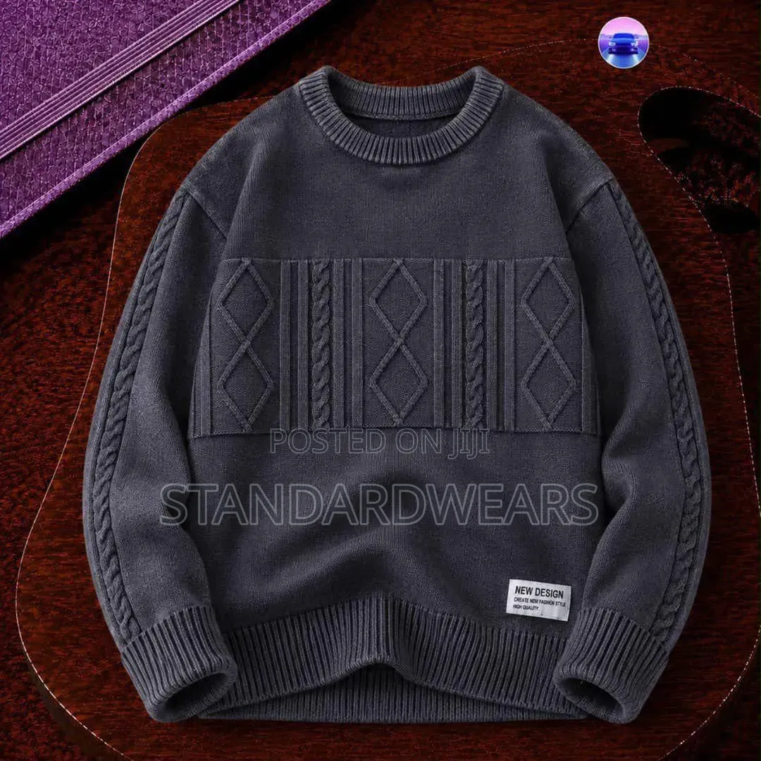 Distressed Skyline Colorblock Knit Sweater