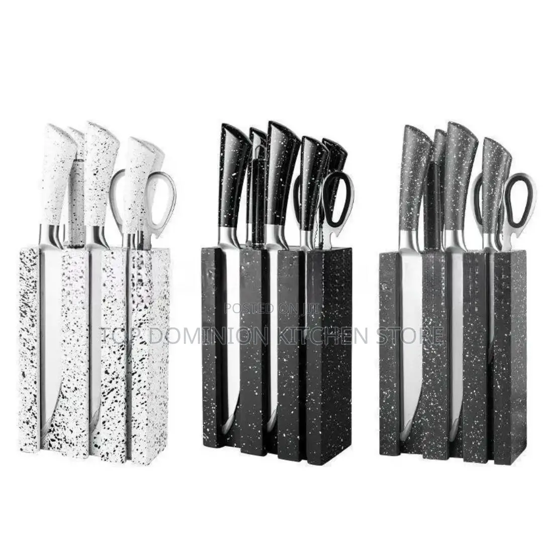 Stainless Steel Quality 8pcs Marble Kitchen Knife Set