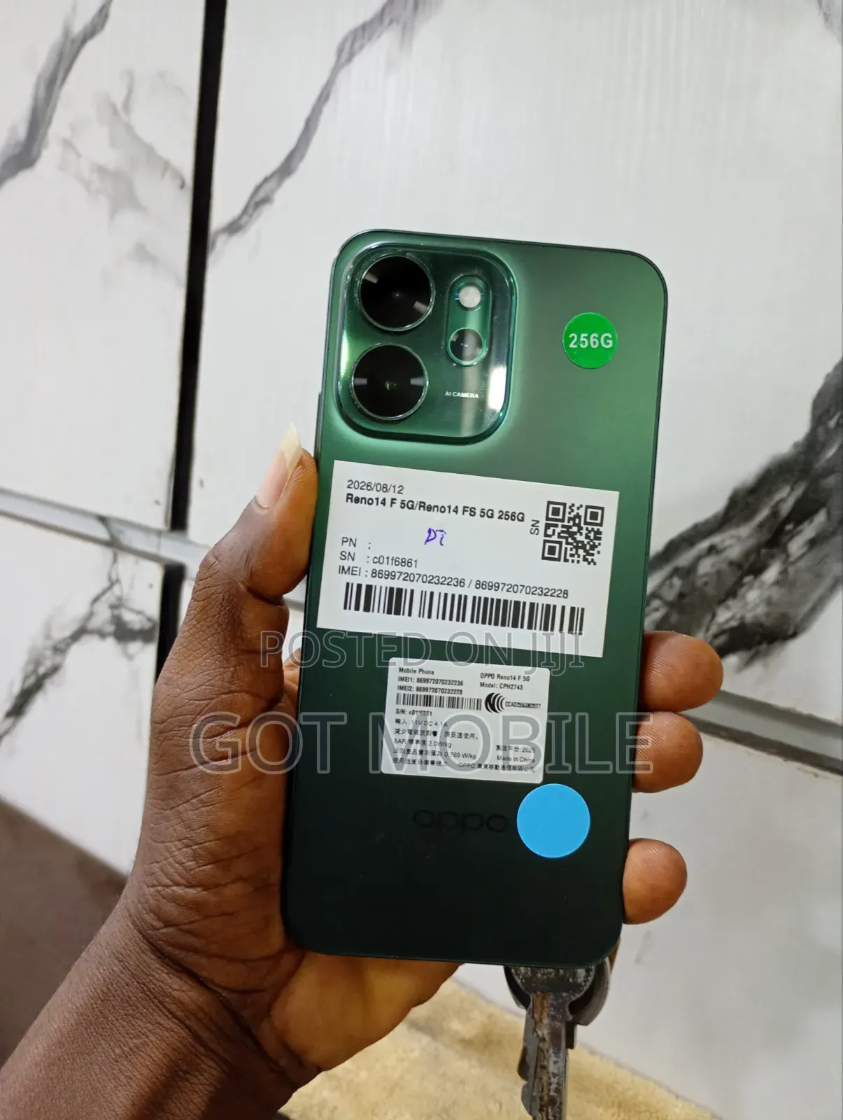 Oppo Reno14 F 256 GB Green