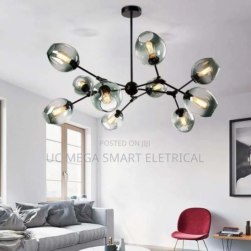 Modern Creative LED Glass Chandelier Restaurant Living Room Bedroom