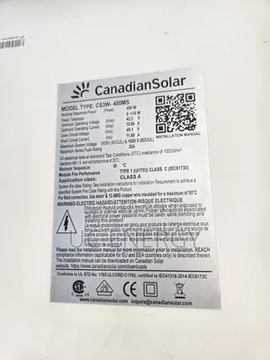 450 Watts Canadian Solar Panel