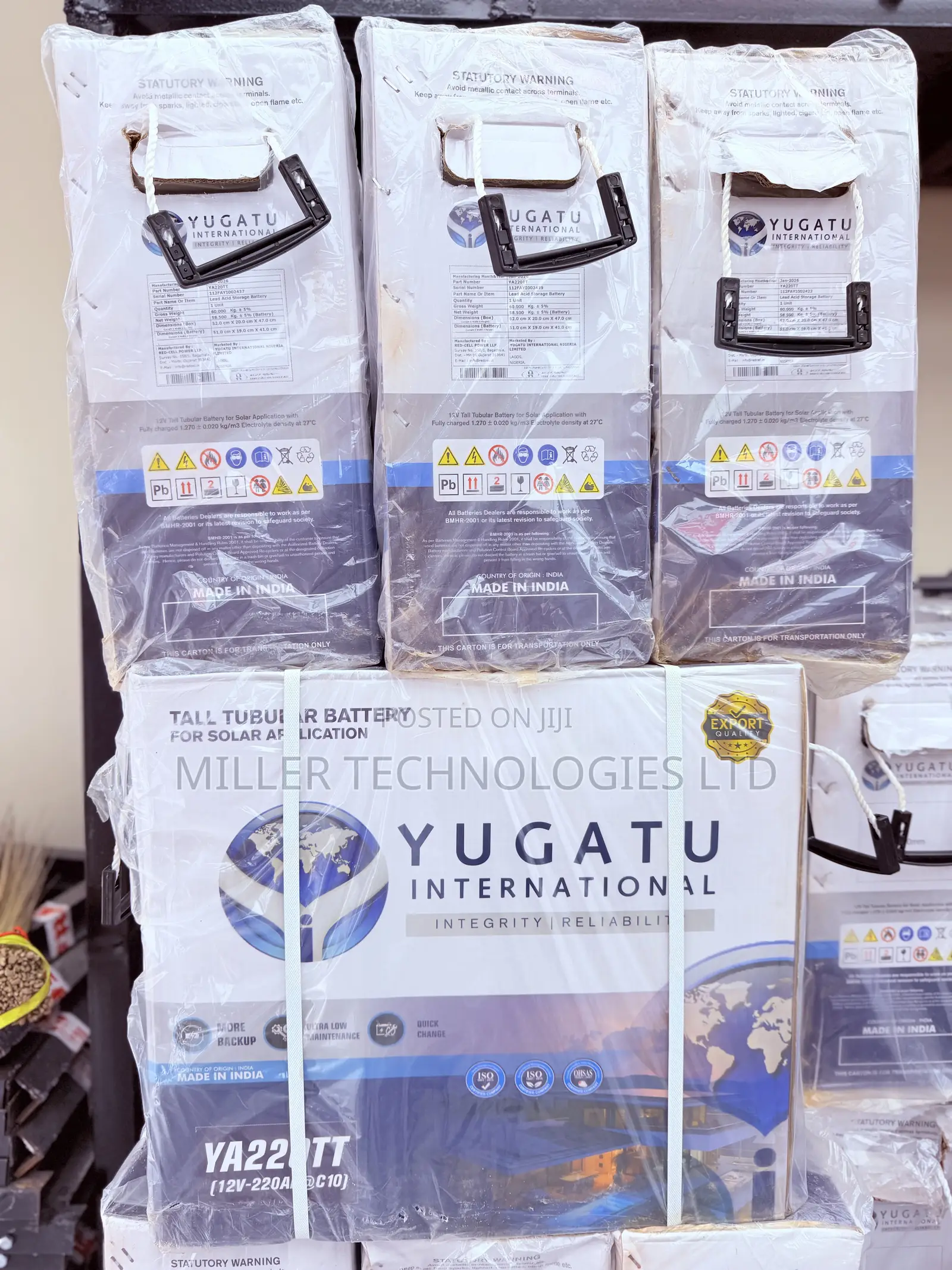 Yugatu High Performance Tubular Battery for Solar