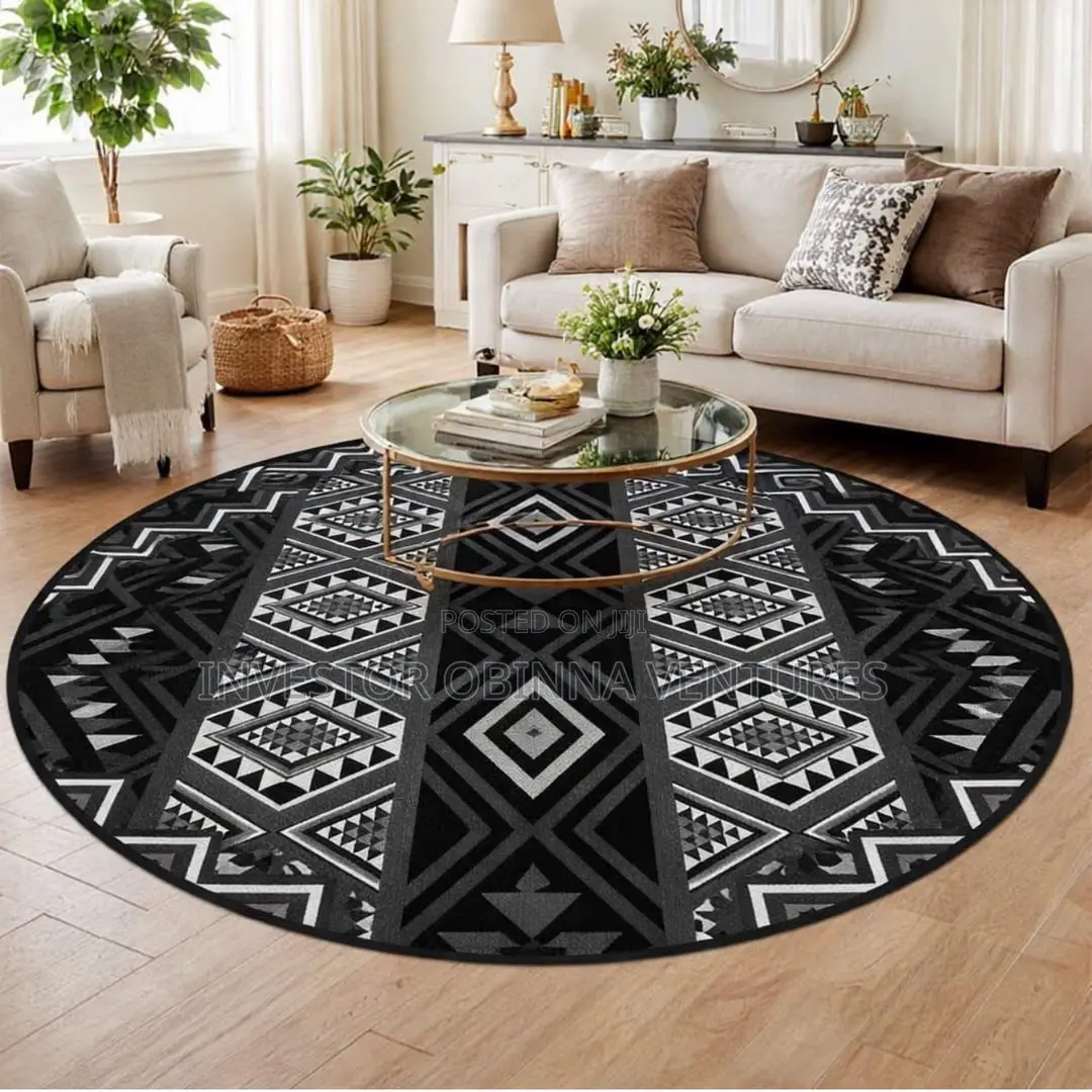 Modern Abstract Living Room Round Center Rug