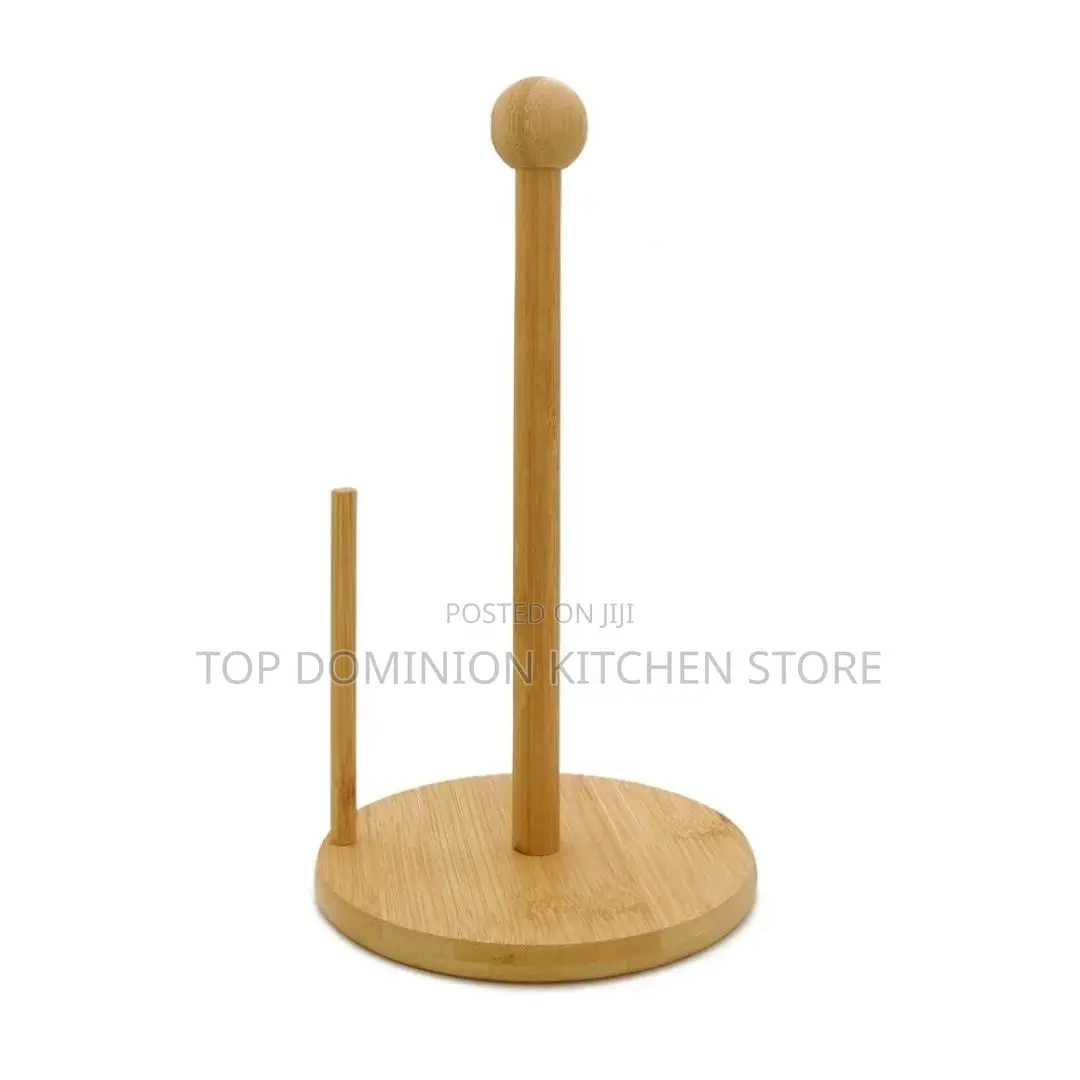 Bamboo Tissue Paper Towel Holder With Base