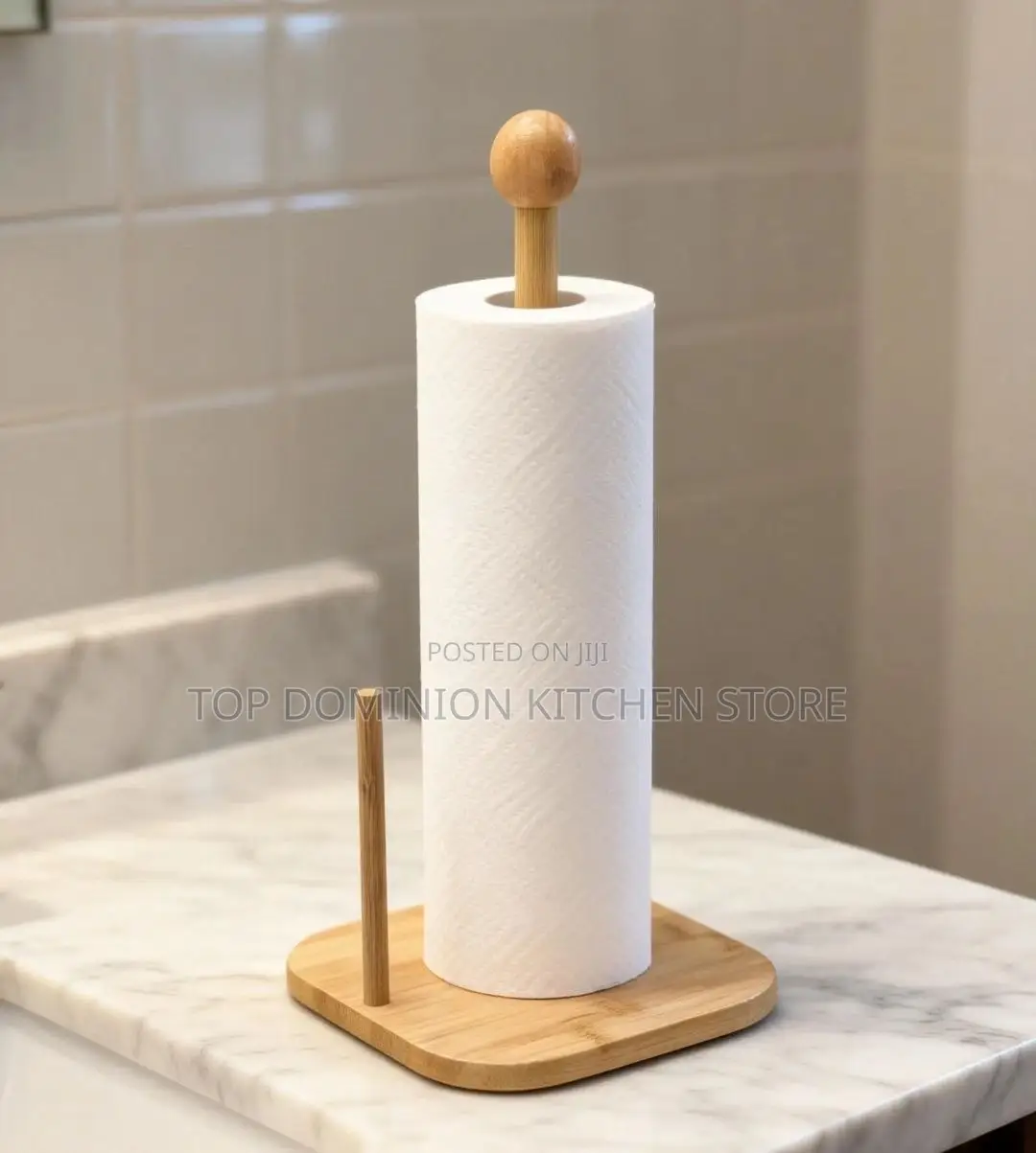 Bamboo Tissue Paper Towel Holder With Base