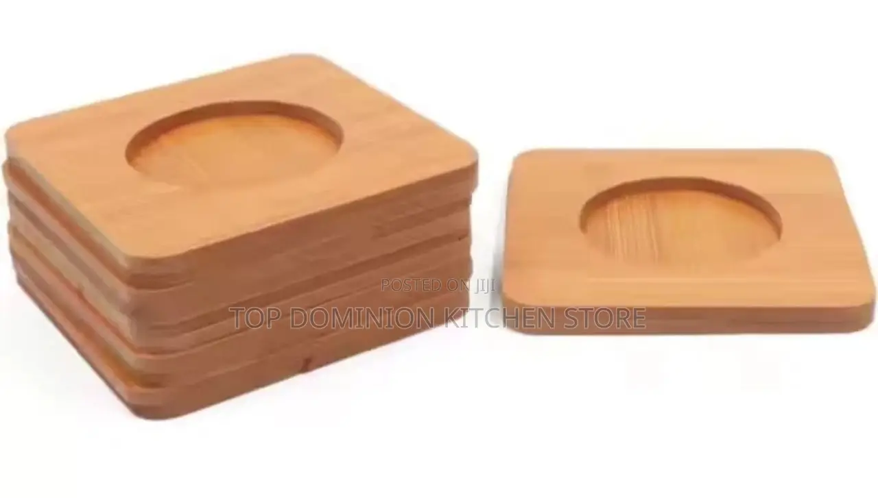 Customizable Square Shape 6pcs Bamboo Coasters