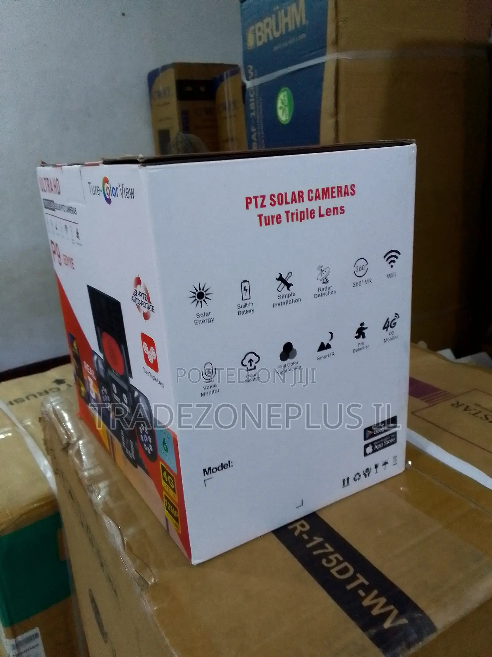 Triple Lens PTZ Solar Camera for Homes and Shops