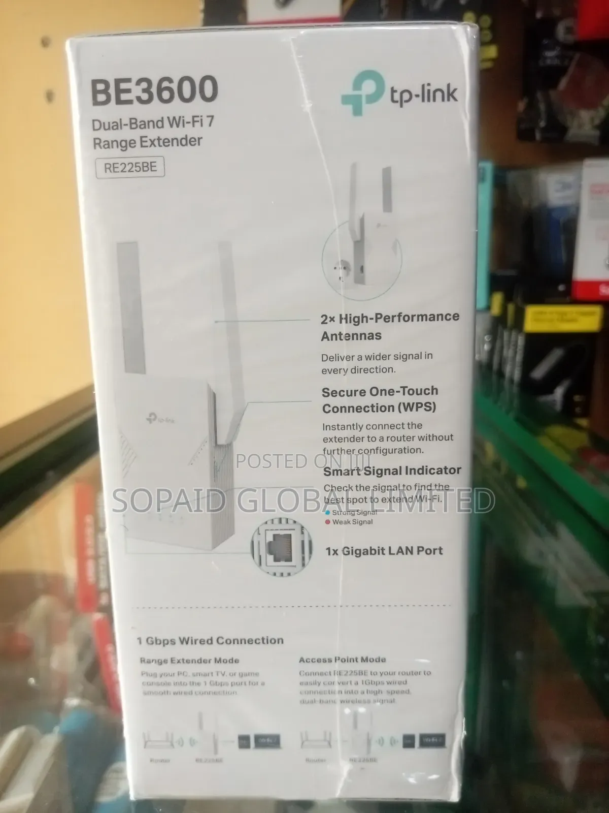 TP-Link BE3600 Dual Band Wi-Fi 7 Range Extender (RE225BE)