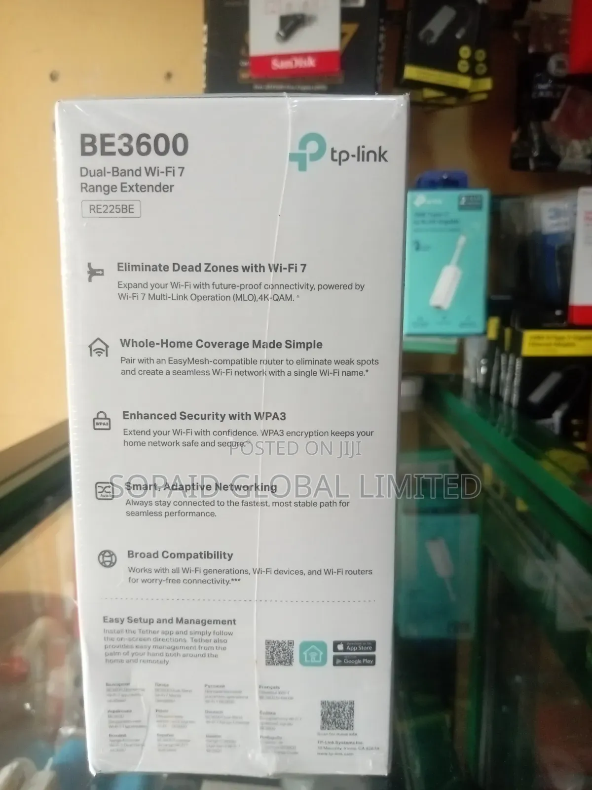 TP-Link BE3600 Dual Band Wi-Fi 7 Range Extender (RE225BE)