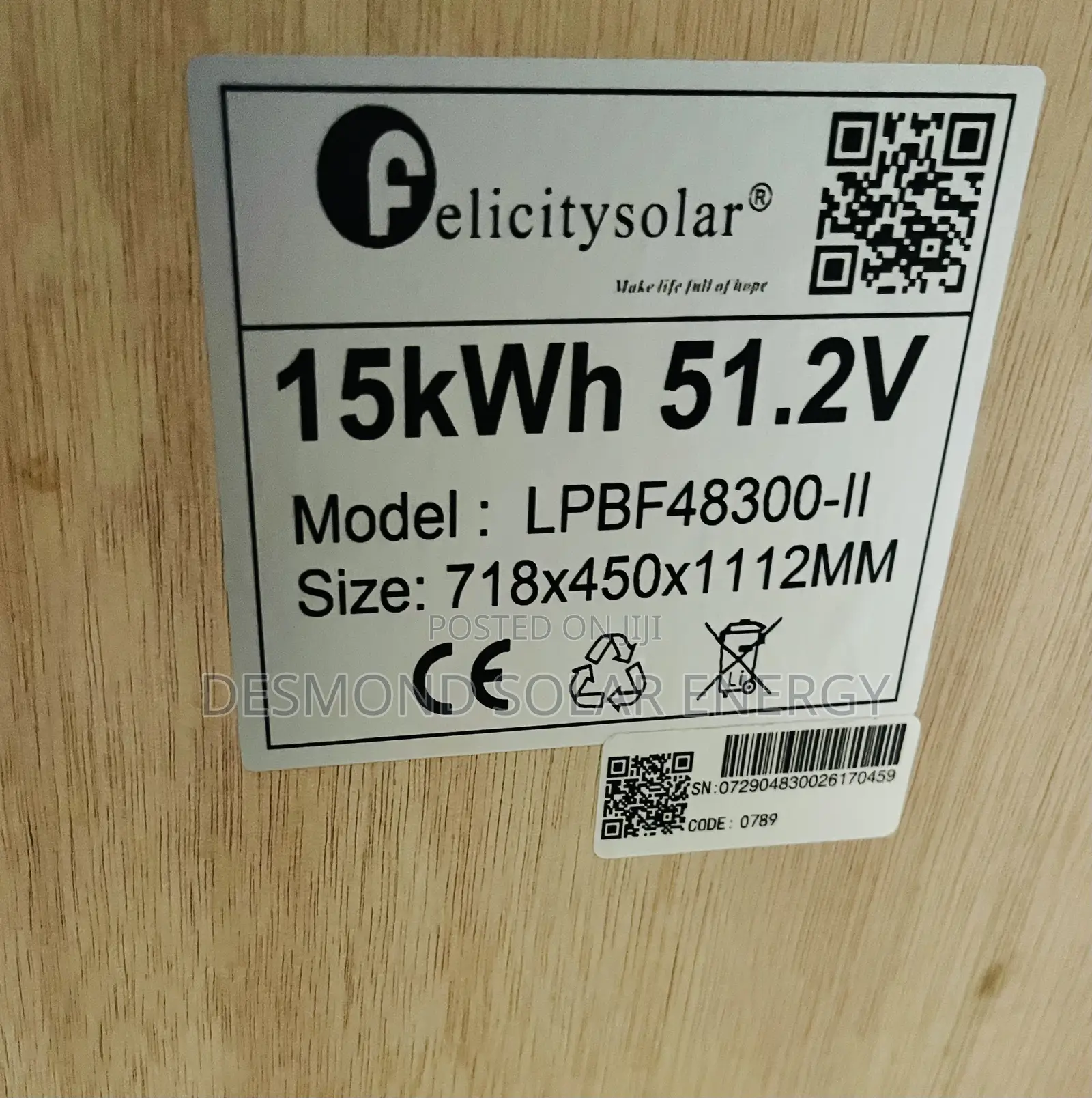 15kwh 51.2v Felicity Lithium Batteries Is No Available in Good Price