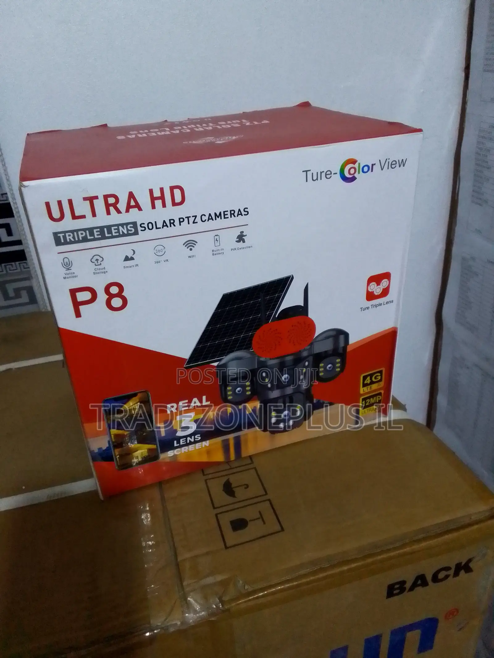 Triple Lens Outdoor Solar PTZ Surveillance Camera