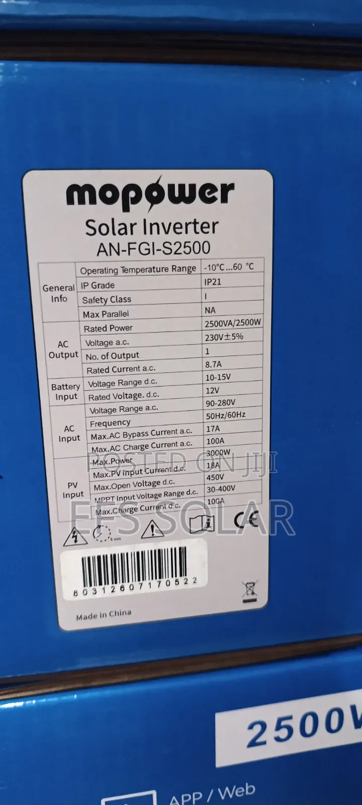 2.5kVA MoPower Hybrid Inverter – Reliable Power for Home Business
