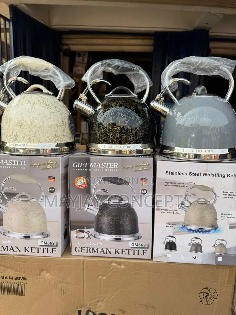GIFT MASTER 5L German Stainless Steel Whistling Kettle