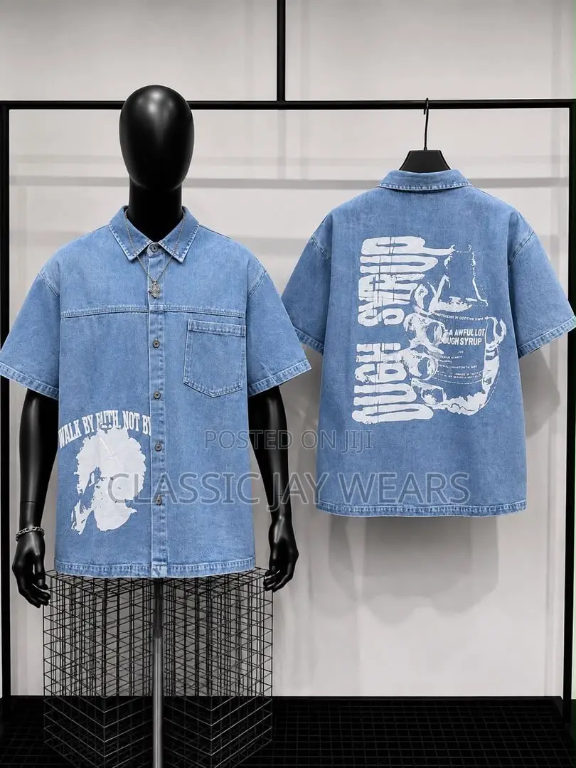 High Quality Short Sleeve Jeans Shirt Available