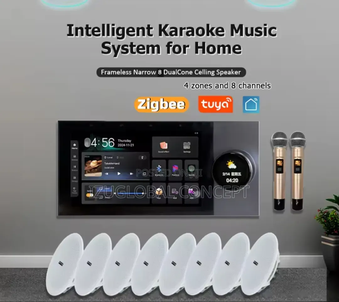 10-Inch Smart Home Background Music System 8*50W Ceiling Speaker