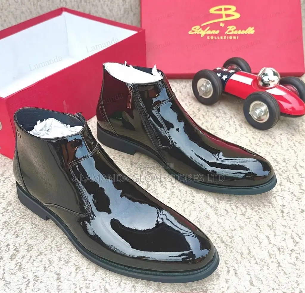 Stefano Barella Patent Leather Dress Boots