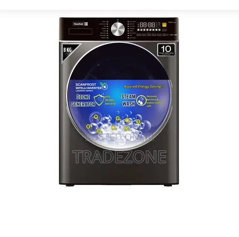 Scanfrost 8KG Inverter Front Load Automatic Washer | SFWMFL8000INVME