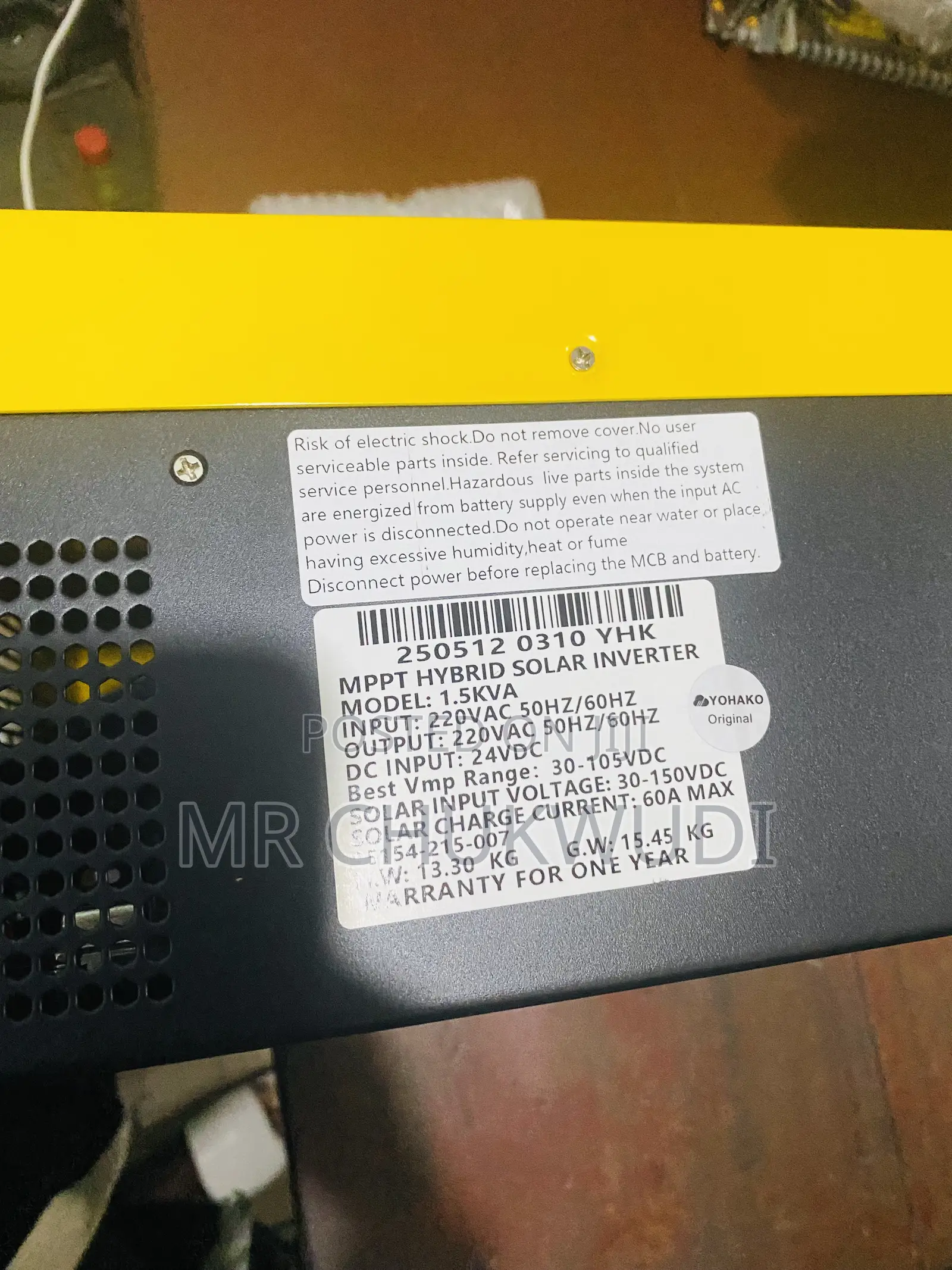 1.5kva 24v Yohako Hybrid Solar Inverters With MPPT Controller