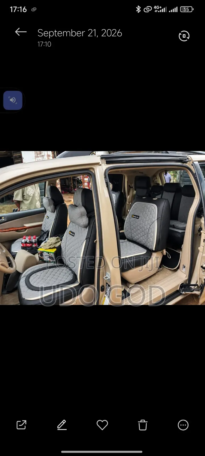 Toyota Highlights 7 Seater Leather Seat Cover