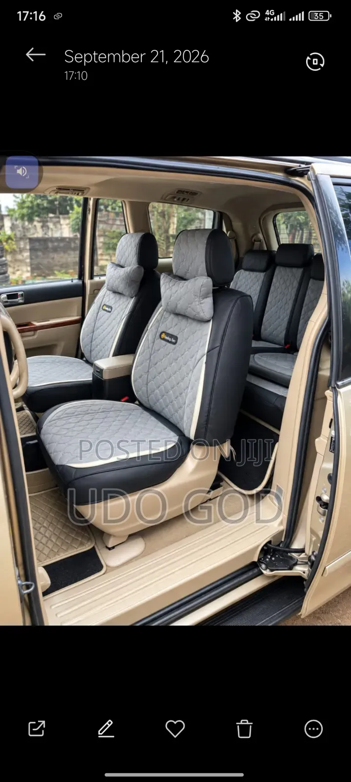 Toyota Highlights 7 Seater Leather Seat Cover