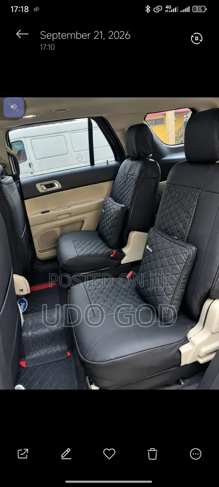 Toyota Highlights 7 Seater Leather Seat Cover