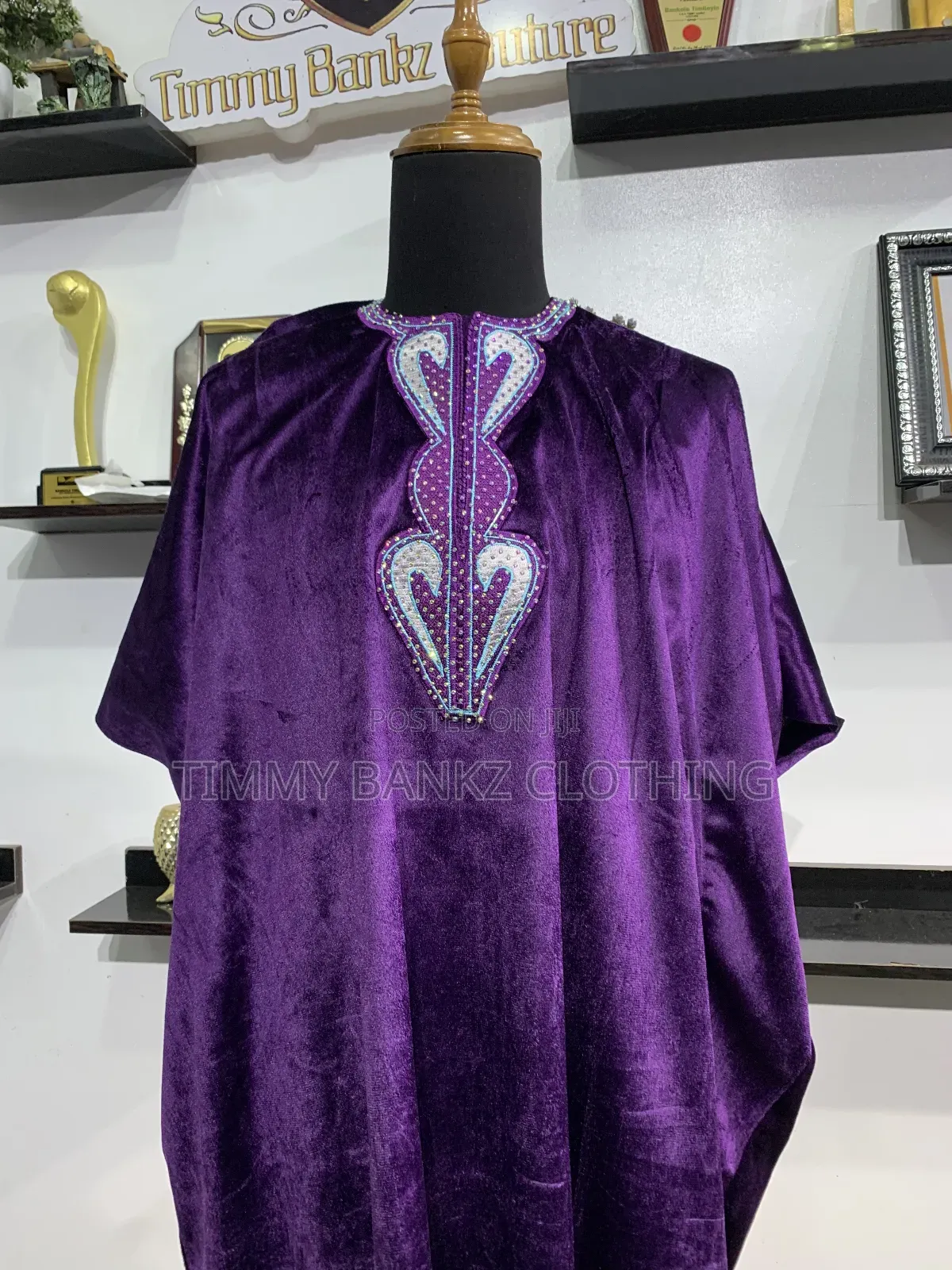 Purple Velvet Men's Luxury Agbada