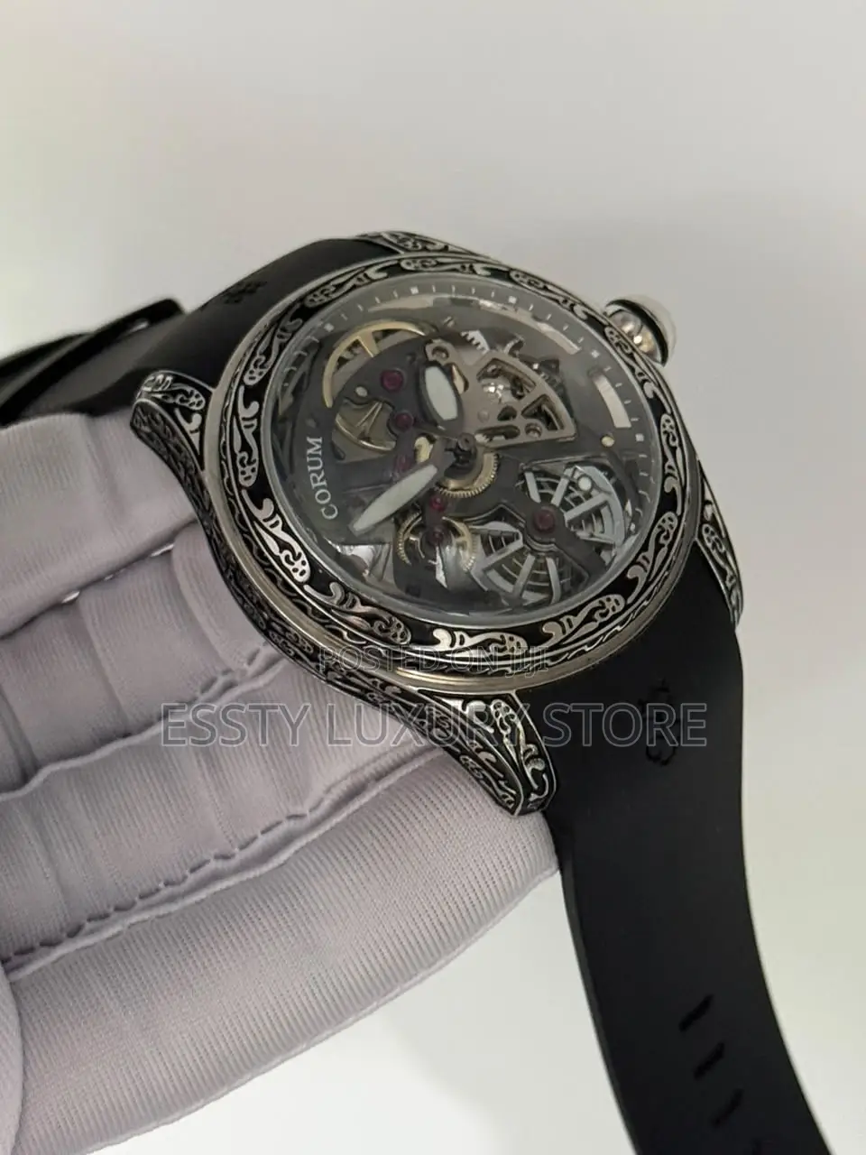 Automatic Quality Luxury Corum Rubber Wristwatch