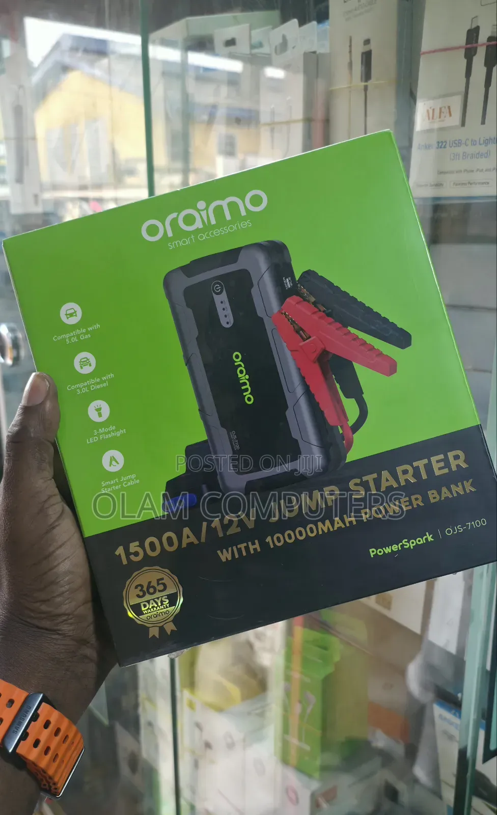 Oraimo 1500a/12v Car Jump Starter With 10000mAh Power Bank OJS-7100