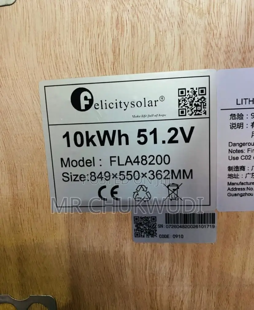 10kwh 51.2v Felicity Solar Lithium Batteries Is Available