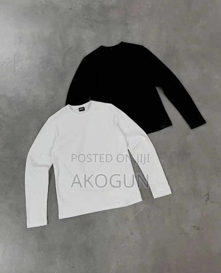 Unisex Long Sleeve T-Shirt – Plain Cotton Top – Basic Casual Wear