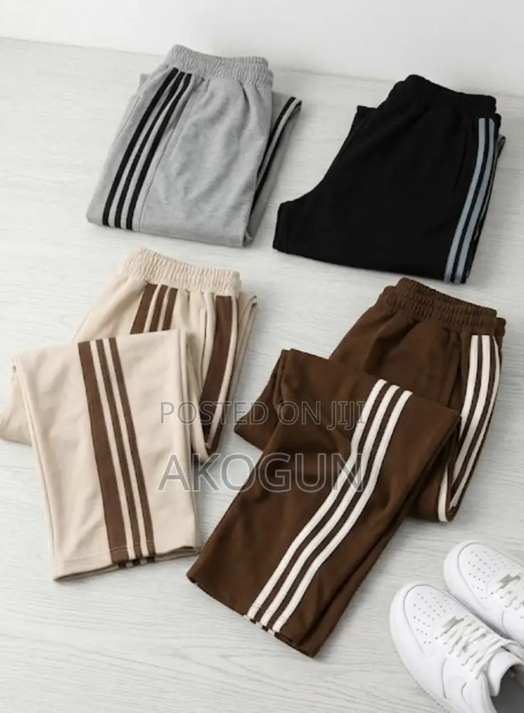 Unisex 3-Stripes Baggy Track Pants - Streetwear Joggers